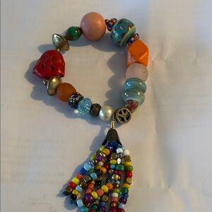 Multicolor Beaded Charm Bracelet